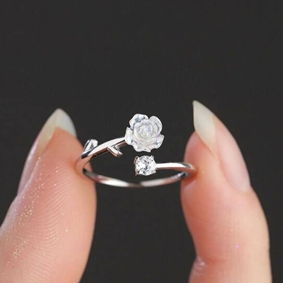 Anthropologie Jewelry - 2/$10 RESTOCKED! Boho Flower Rhinestone Cuff Ring Cute Dainty Rose Pretty